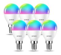 LVWIT Lampadina Alexa, Lampadina Smart E14 Wifi, 5W Equivalenti a 40W 470Lm, G45, Lampadine Smart con Telecomando Compatibile con Alexa, Echo, Google Assistant, 16 Milioni di Colori RGBWW,6 Pcs