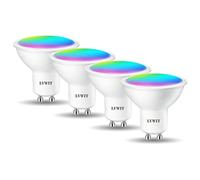 LVWIT Lampadina Alexa, Lampadina Smart GU10 Wifi, 4W Equivalenti a 32W, 350Lm, Lampadine Smart con Telecomando Compatibile con Alexa, Echo, Google Assistant, 16 Milioni di Colori RGBWW,4 Pcs