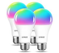 LVWIT Lampadina LED Smart Wifi Con Attacco E27,12W Equivalenti a 100W, 1521Lm,Compatibile con Alexa,Echo and Google Assistant,Intelligente Dimmerabile,Controllo a Distanza da App,Pacco da 4 Pezzi