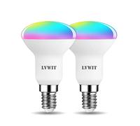 LVWIT Lampadina Smart E14 Wifi, Lampadine Alexa Riflettore, 4.9W = 40W, 470Lm, Lampadine Smart con Telecomando Compatibile con Alexa, Echo, Google Assistant, 16 Milioni di Colori RGBWW, 2 Pcs