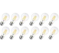 LVWIT Lampadine a Filamento LED E27, 4W Equivalenti a 40W, 470LM, 2700K, Luce Bianca Calda, A60, Consumo Basso, Risparmio Energetico, Non Dimmerabile, Confezione a 6 Pezzi. (Confezione da 2)