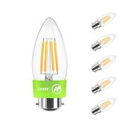 LVWIT Lampadine LED B22 Luce Calda 2700k, Lampadine Filamento Classe A Ultra Efficiente, 2.2W Equivalenti a 40W, 470LM, Forma a Candela C35 Vintage, 95% Risparmio Energetico, Non Dimmerabile, 6 Pezzi