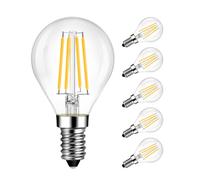 LVWIT Lampadine LED E14 Luce Calda 2700K, Lampadina 4W Equivalenti a 40W, 470LM, Lampadina LED Filamento G45 Stile Vintage Retrò, Risparmio Energetico, Non Dimmerabile, Pacco da 6 Unità