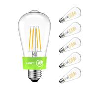LVWIT Lampadine LED E27, Lampadine Filamento Ultra Efficiente, Luce Calda 2700k, 3.8W Equivalenti a 60W, 806LM, Edison ST64 Vintage, 93% Risparmio Energetico, Non Dimmerabile, 6 Pezzi
