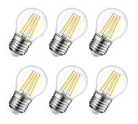LVWIT Lampadine LED E27 Luce Calda 2700K, Lampadina LED Filamento 6W Equivalenti a 60W, 806LM, Lampadine Luce Calda, Mini Globo G45 Stile Vintage,Risparmio Energetico,Non Dimmerabile, Pacco da 6 Unità