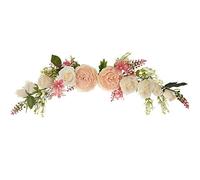 Lvydec - Ghirlanda di fiori di peonia artificiali, 38,1 cm, ghirlanda con foglie verdi per porta d'ingresso, matrimonio, parete, decorazione per la casa Peony Swag