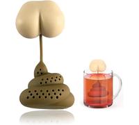 LVYIQI 1PC Riutilizzabile Tè In Silicone Infusore Creativo A Forma di Cacca Divertente Sacchetto di Tè Di Erbe Filtro Filtro Filtro Accessori Per Il