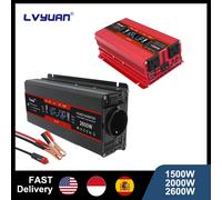 LVYUAN Convertitore di potenza 1500W/2000W/2600W Potenza di picco Display a LED Inversor per auto DC12V AC220V Ad alta efficienza