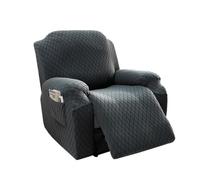 LVYUDS 1/2/3 Posti Copripoltrona Fodera Per Poltrona Con Tasca Copripoltrona Poliestere Tutto Compreso Antipolvere Copri Poltrona Relax Reclinabile Antiscivolo Per Cani(1-seater,Dark gray)