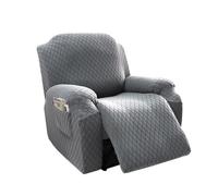 LVYUDS 1/2/3 Posti Copripoltrona Fodera Per Poltrona Con Tasca Copripoltrona Poliestere Tutto Compreso Antipolvere Copri Poltrona Relax Reclinabile Antiscivolo Per Cani(2-seater,Gray)