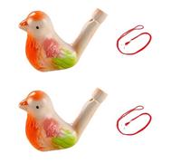 LVYUDS 2 Pezzi Fischietto per Uccelli Colorato Ceramica Fischietto Uccelli Con Corda Imitare Richiamo Degli Uccelli Compleanno I Regali per Bambini Scuola Premi, Pasqua I Regali(Color:Sparrow)