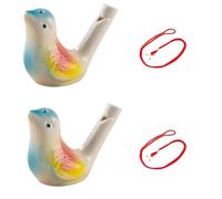 LVYUDS 2 Pezzi Fischietto per Uccelli Colorato Ceramica Fischietto Uccelli Con Corda Imitare Richiamo Degli Uccelli Compleanno I Regali per Bambini Scuola Premi, Pasqua I Regali(Color:Magpie B)