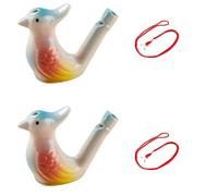 LVYUDS 2 Pezzi Fischietto per Uccelli Colorato Ceramica Fischietto Uccelli Con Corda Imitare Richiamo Degli Uccelli Compleanno I Regali per Bambini Scuola Premi, Pasqua I Regali(Color:Peacock)