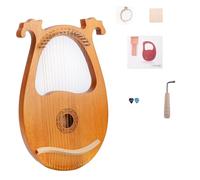 LVYUDS Classica Grecia Lyre Harp 16 Corde Portatile Arpa Lira Legno Massiccio Tipo di Scatola Camera di Risonanza Mini Arpa Festa Concerti Accordatura Chiave(Light brown-round)