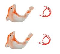 LVYUDS Colorato Fischietto per Uccelli, 2 Pezzi Ceramica Fischietto Uccelli Animale Forma Imitare Canto Degli Uccelli, per Viaggio Souvenir Parti Compleanno I Regali(Color:Orange dolphin)
