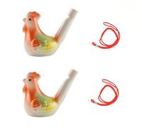 LVYUDS Colorato Fischietto per Uccelli, 2 Pezzi Ceramica Fischietto Uccelli Animale Forma Imitare Canto Degli Uccelli, per Viaggio Souvenir Parti Compleanno I Regali(Color:Chicken)
