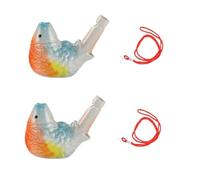 LVYUDS Colorato Fischietto per Uccelli, 2 Pezzi Ceramica Fischietto Uccelli Animale Forma Imitare Canto Degli Uccelli, per Viaggio Souvenir Parti Compleanno I Regali(Color:Fish)