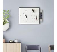 LVYUDS Con Orologio Copri Quadro Elettrico Decorativo Pannello Forato Ganci Chiave Conservazione, Copri Contatore Elettrico Interno Nascosto Legno Impermeabile Antipolvere(Left,55 * 45CM_Horizontal)