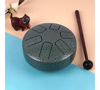 LVYUDS Handpan for Bambini, 3.8 Inch Tamburo for Handpan A Percussione Portatile Adatto Ai Bambini, Mini Tongue Drum In Acciaio Semplice(Gray)