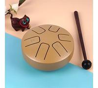 LVYUDS Handpan for Bambini, 3.8 Inch Tamburo for Handpan A Percussione Portatile Adatto Ai Bambini, Mini Tongue Drum In Acciaio Semplice(Gold a)