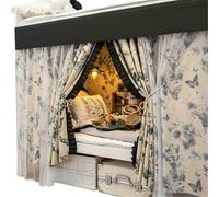 LVYUDS Università Studenti Baldacchino Per Letto Oscuranti Rinforzate Tende Per Letto A Soppalco Per Inferiore/Superiore Stile Francese Tenda A Baldacchino Antizanzare(1.5m,2 curtains+top)