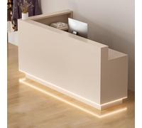 LVYWEX Bancone Reception Banco Accoglienza per Centro Estetico Hotel(Cream-Right,160cm)