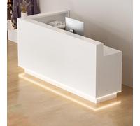 LVYWEX Bancone Reception Banco Accoglienza per Centro Estetico Hotel(White-Right,180cm)