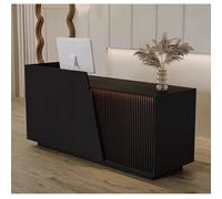 LVYWEX Bancone Reception, con Cassetti E Ripiani A Giorno, Ideale Per Saloni Di Bellezza, Boutique E Caffetterie.(Black right,120cm)