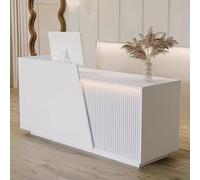 LVYWEX Bancone Reception, con Cassetti E Ripiani A Giorno, Ideale Per Saloni Di Bellezza, Boutique E Caffetterie(White right,100cm)