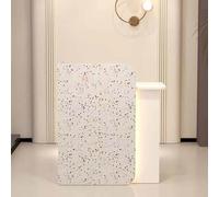 LVYWEX Bancone Reception con Cassetto e Ripiani Giorno, Banco Reception Banco di Reception e Vendita per Parrucchiere, Centro Estetico, Negozio, Hotel(Multicolored+white,47in)