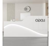 LVYWEX Bancone Reception, Tavolo Da Bancone Con Cassetti Portaoggetti E Ripiani Aperti(White on the left,180cm)