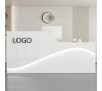 LVYWEX Bancone Reception, Tavolo Da Bancone Con Cassetti Portaoggetti E Ripiani Aperti(White on the right,140cm)