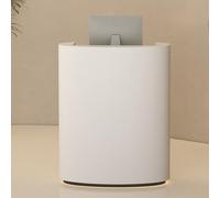 LVYWEX Moderno Bancone Reception con Luci LED, Armadio Con Cassetti E Ripiani A Giorno, Ideale Banco Accoglienza per Ufficio, Salone o Hall(Black rim,80cm)