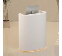 LVYWEX Moderno Bancone Reception con Luci LED, Armadio Con Cassetti E Ripiani A Giorno, Ideale Banco Accoglienza per Ufficio, Salone o Hall(Gold rim,100cm)