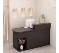 LVYWEX Morden Reception Desk, with Storage Drawers and Open Shelves,for Salons, Boutiques, and Cafes(Black/left,59")
