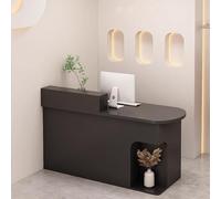 LVYWEX Morden Reception Desk, with Storage Drawers and Open Shelves,for Salons, Boutiques, and Cafes(Black/right.,78.7")