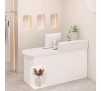 LVYWEX Morden Reception Desk, with Storage Drawers and Open Shelves,for Salons, Boutiques, and Cafes(White/left,59")