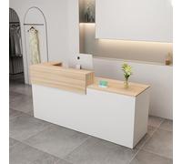 LVYWEX Morden Reception Desk, with Storage Drawers, & Open Shelves,Secretary Desk Front Desk for Salon(White,Right)