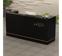 LVYWEX Piccolo Banco Reception con Cassetto, Porta Tastiera e Mobile | Il piano a due livelli organizza lo spazio per uffici, saloni, boutique, lobby e negozi.(Black/Left,160cm)