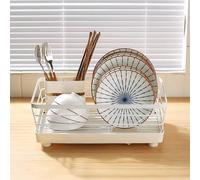 LVYWEX Scaffale Portapiatti Pieghevole, Cestello Asciugapiatti Grande Scolapiatti in Acciaio Inox con Supporto(38x29.2x14.4cm)