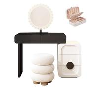 LVYWEX Scrivania Da Toeletta, con Specchio E Luci A LED, con 5 Cassetti E Sgabello, Per Camera Da Letto e Spogliatoio(80cm)