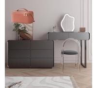 LVYWEX Set Da Tavolo Per Il Trucco Con Specchio E Sedia, Scrivania Da Toeletta Con Molto Spazio Di Archiviazione Con Cassetti Scrivania Da Toeletta Telescopica Per Donne Nero(Six drawer cabinet)