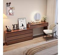 LVYWEX Set Da Toeletta, Scrivania con Specchio E Luci, con 8 Cassetti E Sgabello Per Camera Da Letto(Bruin,With stool)