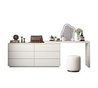 LVYWEX Tavolino Moderno Vanità di Trucco Donne E Ragazze Toilette da Trucco con 6 Cassetti mobile telescopico rimovibile Toletta(0.8x1.2m)