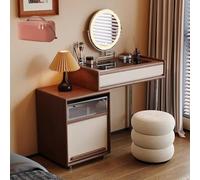 LVYWEX Tavolo Da Toeletta Con Cassetti E Sgabello Con Luce LED, Per Camera Da Letto