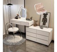 LVYWEX Tavolo Da Toeletta, con Luci A LED E Specchio, con 9 Cassetti E Sgabello, Per Camera Da Letto(80cm)