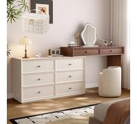 LVYWEX Tavolo da toeletta, scrivania da toeletta con specchio e luci, presa di corrente, 8 cassetti e sedia, per camera da letto(120cm)