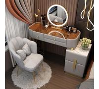 LVYWEX Tavolo Da Trucco, Per La Stanza Delle Ragazze Con Sedia 5 Cassetti Tavolo(120cm)