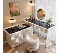 LVYWEX Toletta Da Trucco, con Luci E Prese A Led Regolabili Con Specchio Grande 8 Cassetto Grand Per La Camera Da Letto(Noir,100cm)