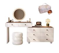 LVYWEX Toletta Da Trucco, con Luci E Prese A Led Regolabili Specchio Grande 8 Cassetto Grand Per La Camera Letto(100cm)